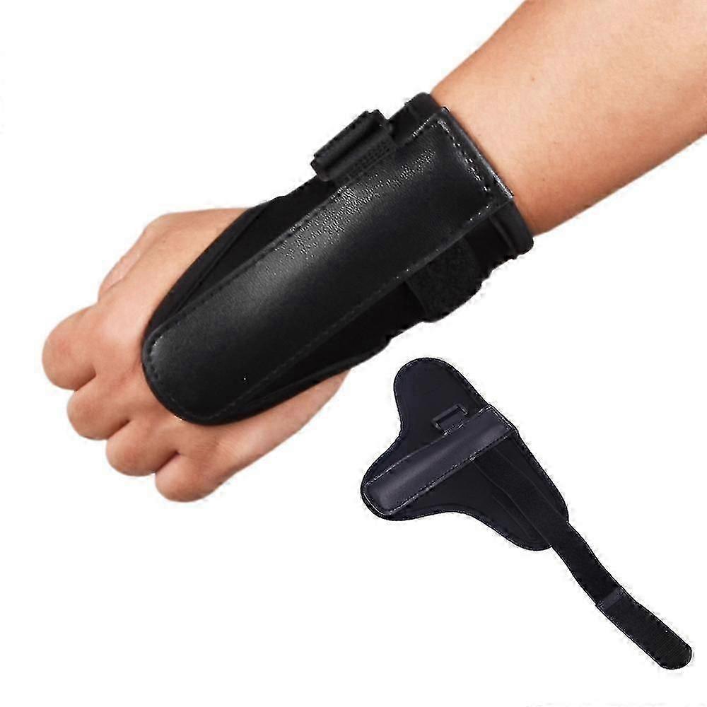 Atela pentru incheietura mainii din piele sintetica, cu curea reglabila pentru protectie si stabilizare, negru