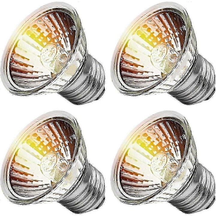Комплект от 4 UVA UVB крушки за терариум, 25W 50W 75W, многоцветни