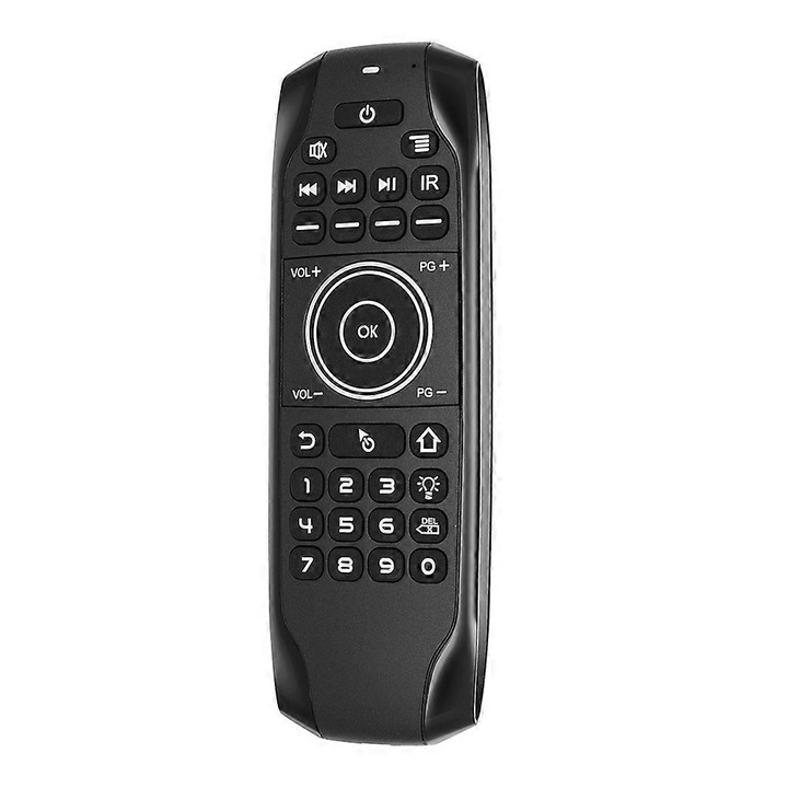 Vezeték nélküli billentyűzet air mouse-szal, mini, fekete, kompakt