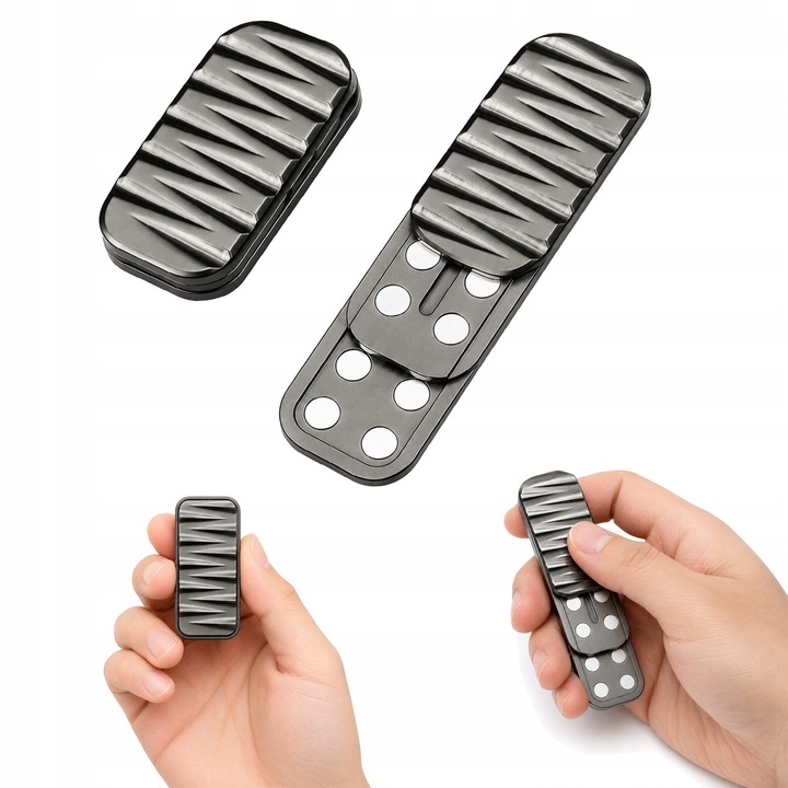 Fidget csúszka mágneses Chevron, antistressz kütyü, prémium fémből, jellegzetes kattanó mágneses mechanizmus, hordozható kompakt EDC, retro fekete, 1 db