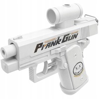 Pistol de apa jucarie 2 in 1, cu functie surpriza, din plastic rezistent, fara substante toxice, alb/gri, 1 bucata