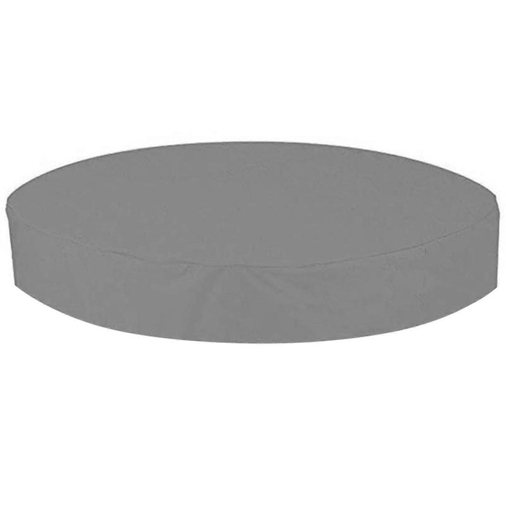 Coperta rotunda pentru cada cu hidromasaj, 190T taffeta argintiu acoperit, rezistenta la apa si UV cu cordon elastic reglabil, gri, O190 x 30 cm