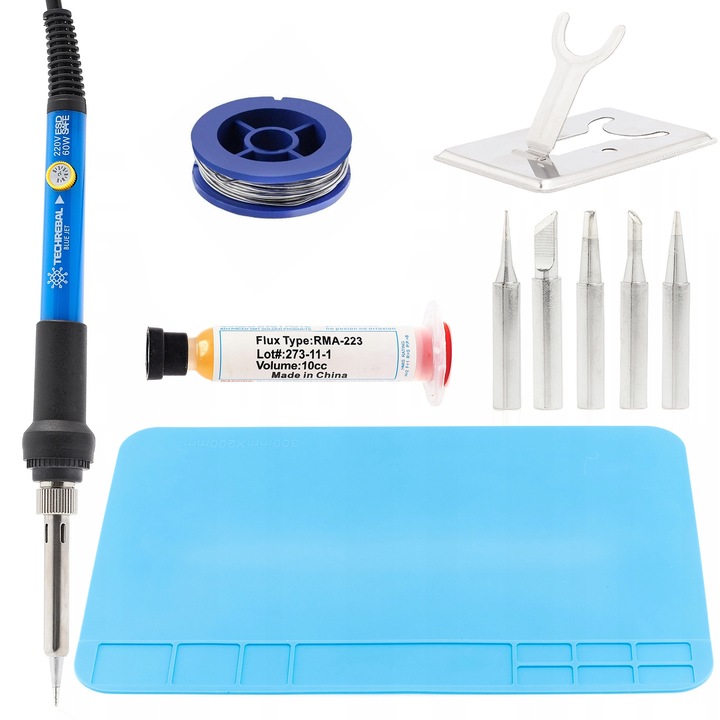 Techrebal Blue Jet 60W állítható, többszínű forrasztópisztoly készlet 300x200mm
