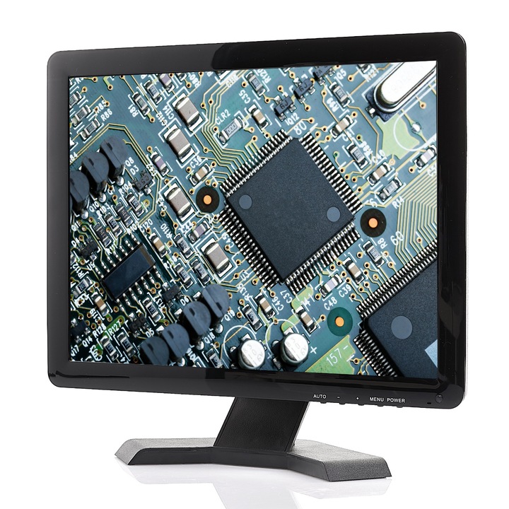 Monitor mikroszkóphoz TECHREBAL 15 hüvelykes Full HD HDMI VGA fekete 350x275x42mm