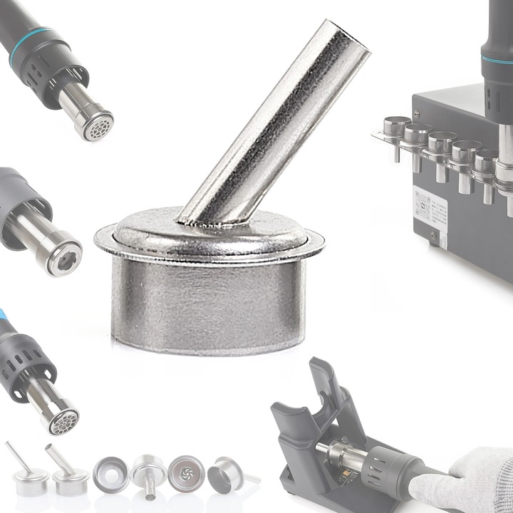 TECHREBAL RF-861DW forrólevegős fúvóka, kompatibilis Quick 861DW, Best BST-863, 45°, 7 mm átmérő, acél, ezüst, 1 db.