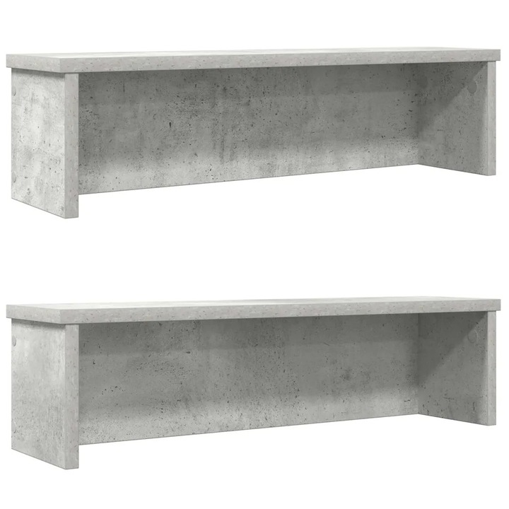 VidaXL konyhai polcok, összecsukható, 2 darabos szett, betonszürke, 50x15x16 cm