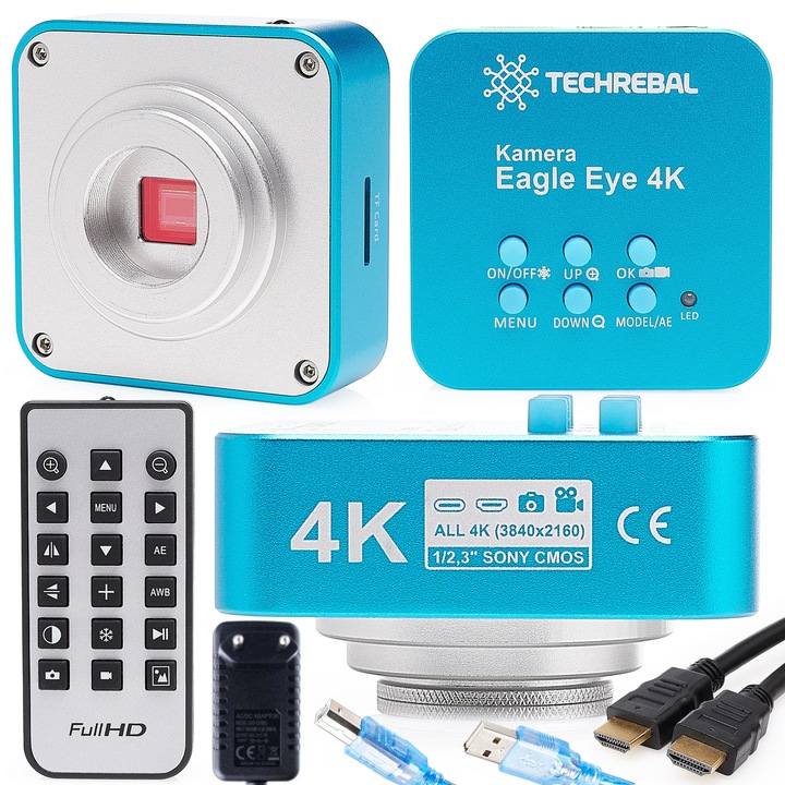 Techrebal Eagle Eye 4K 8MP mikroszkóp kamera, kék, 25x25cm