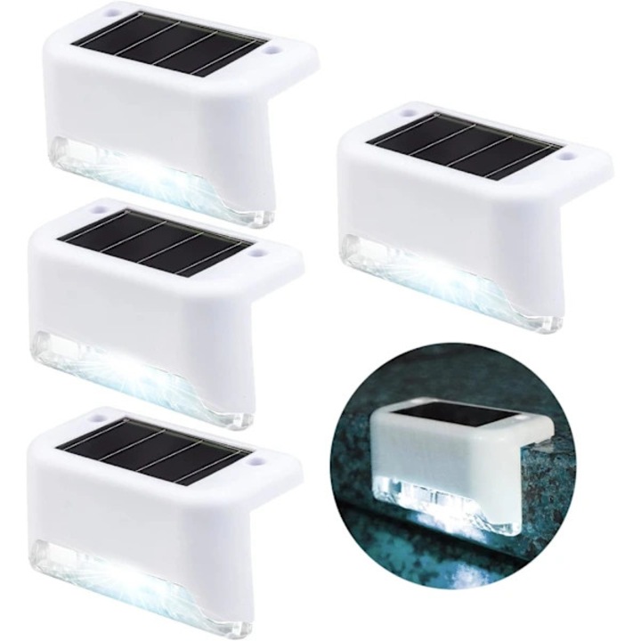 Lampi solare LED, set 4 bucati, alb, impermeabil, 6x11h autonomie