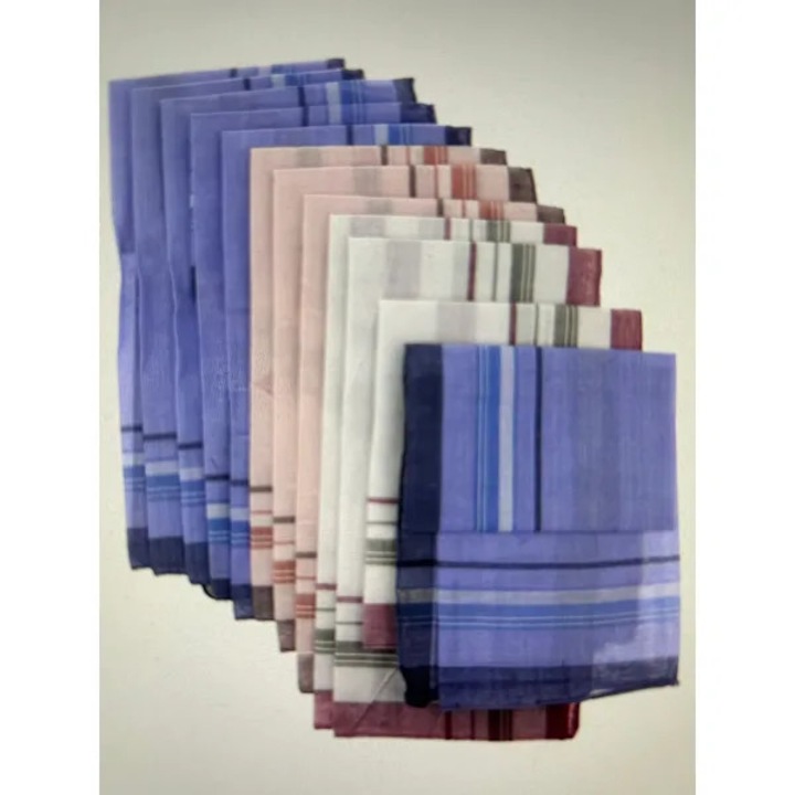 Комплект 24 батистени кърпички за мъже, цветни, 40x40см