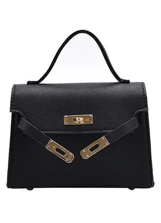 Női multifunkcionális crossbody borítéktáska, bőr, fekete, kicsi