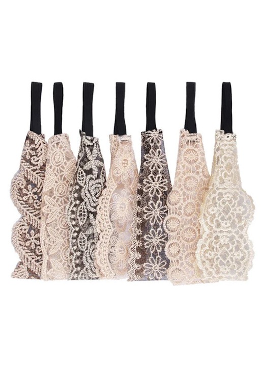 Set 7 bentite dantela elastice multicolor 24cm femei fete