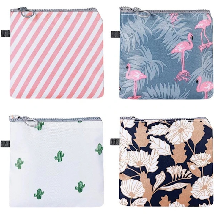 Set 4 saci menstruali impermeabili rezistenti pentru igienice multicolor