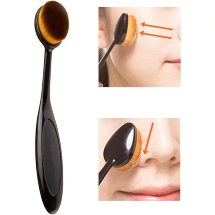 Pensula ovala pentru fond de ten, par sintetic, maro, 0.03 lbs