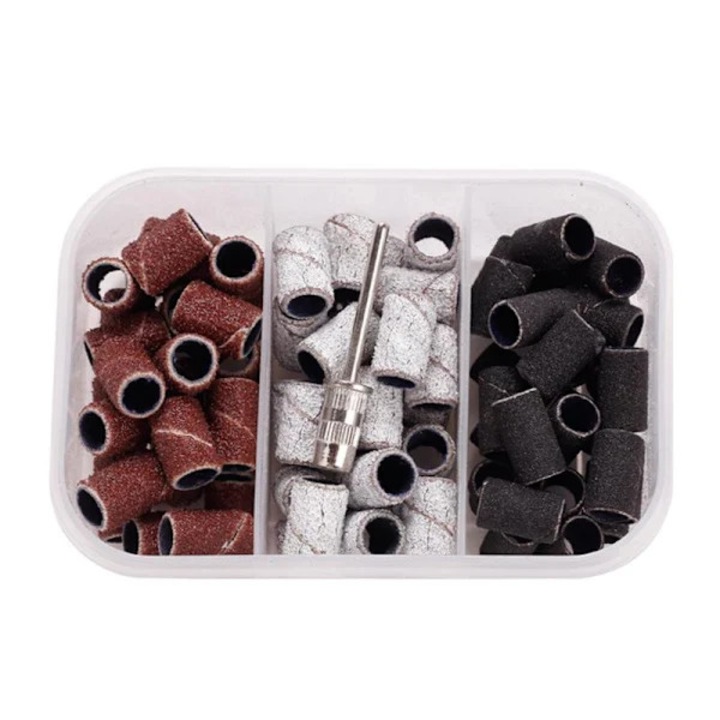 Set benzi abrazive pentru unghii, 3 dimensiuni, 3/32, multicolor, cutie practica
