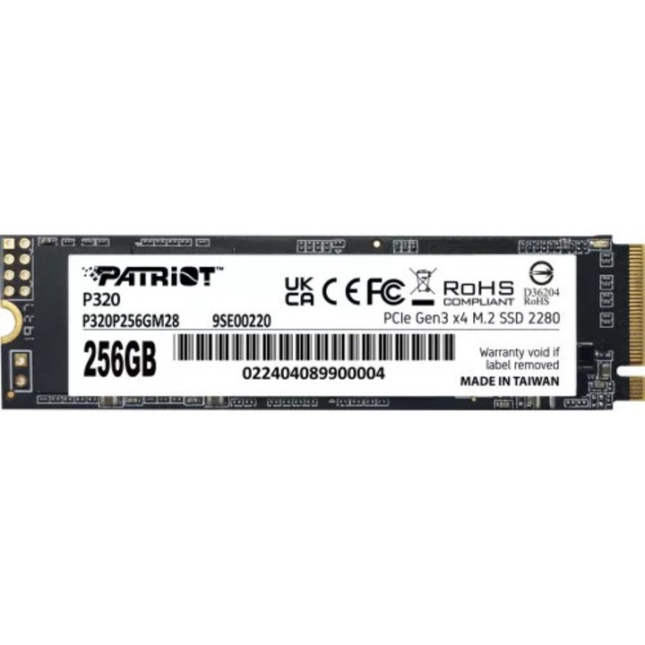 SSD 256GB Patriot M.2 NVMe P320 PCIe 3.0 x4