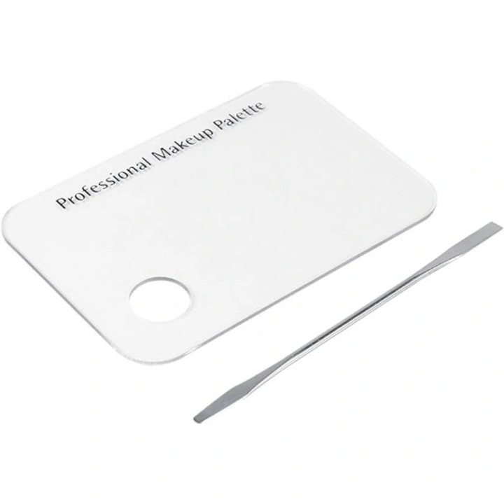 Paleta amestecare machiaj acril transparent cu spatula