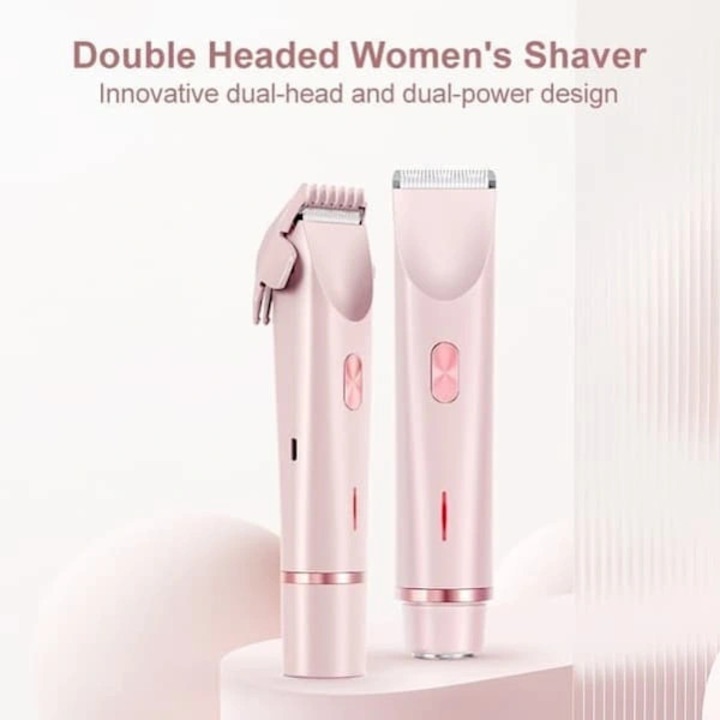 Aparat de ras electric/trimmer 2-in-1 FF-Blue, cu doua capete, lama in forma R sigura, rezistent la apa IPX7, incarcare Type-C, pentru fata, bikini, picioare si brate, albastru, 1 buc