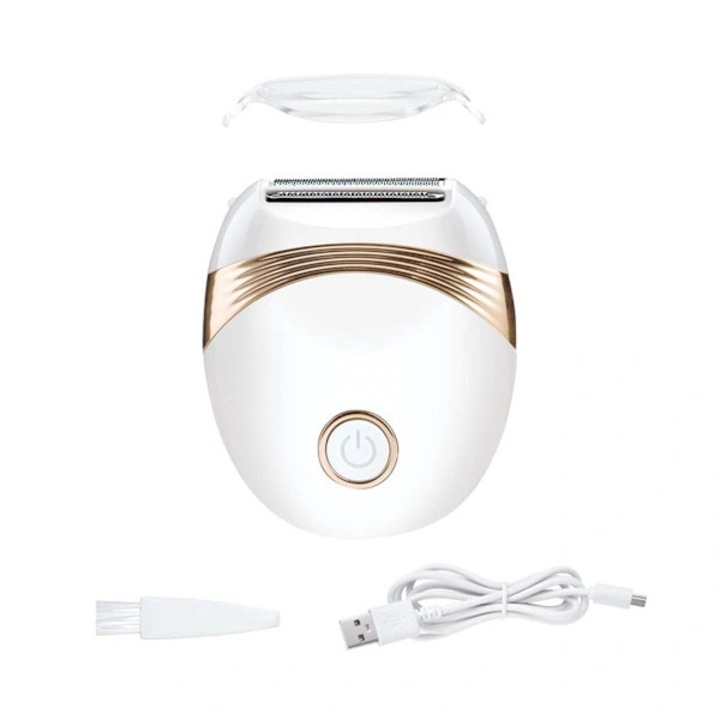 Epilator electric pentru femei 3-in-1 (aparat de epilat, trimmer nazal si facial), reincarcabil USB, utilizare uscat/umed, autonomie 100 min, alb, 1 buc