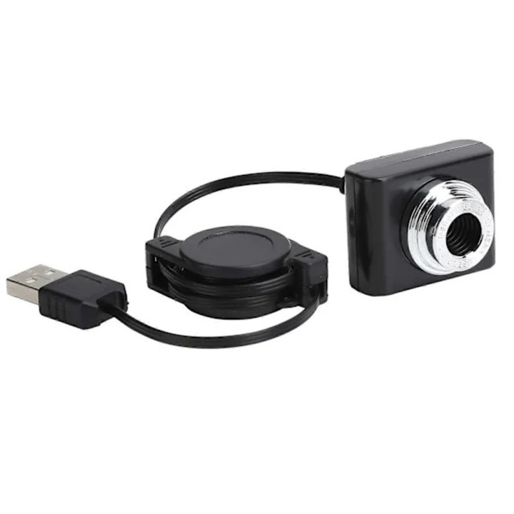 Уеб камера с щипка и прибиращ се USB2.0 кабел, 640x480, черна