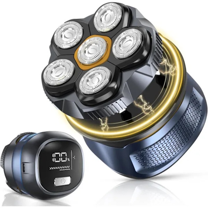 Aparat de ras electric 6D, impermeabil IPX7, uscat-umed, LED, 180 min autonomie