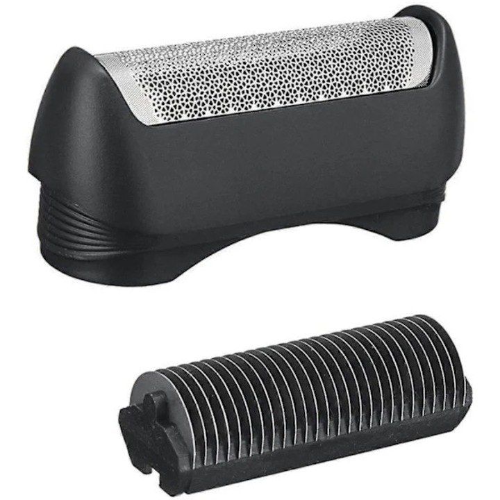 Cap de aparat de ras electric, compatibil Braun 11B, negru argintiu, plastic metal, set 2 piese