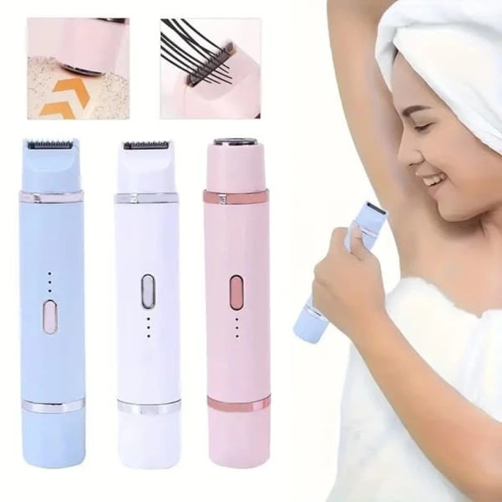 Aparat de ras 2-in-1 pentru femei, epilator cu cap dublu, rezistent la apa IPX7, trimmer pentru zona bikinilor, incarcare Type-C, pentru umed si uscat, portabil, Multicolor, 1 buc