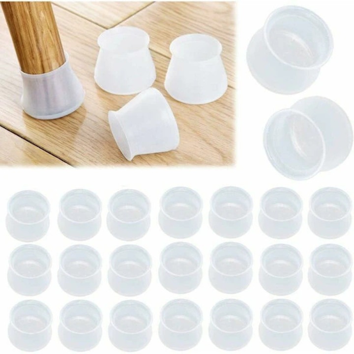 Protectori din silicon pentru picioare scaune set 24 buc transparent 32x30mm