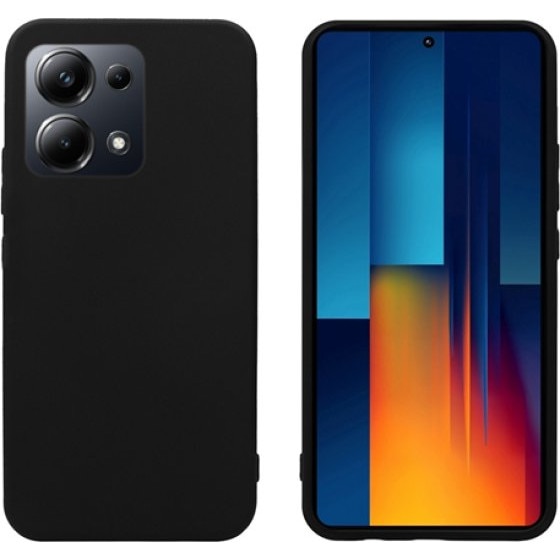Set husa neagra mata silicon si sticla temperata Vivid Poco M6 Pro Note 13 Pro 4G