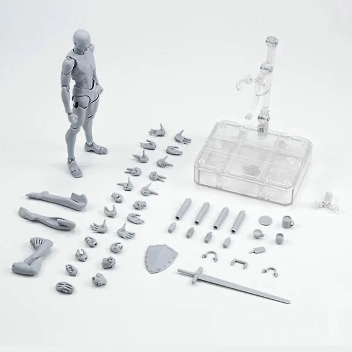 Manechin plastic unisex, 21.5x18x4.7 cm, articulat, accesorii incluse