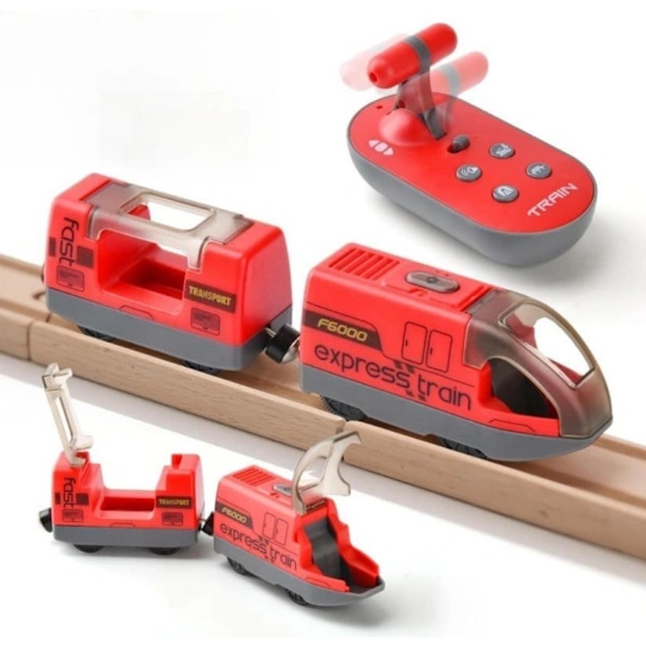 Tren electric cu telecomanda, lumini si sunete, viteza mare, multicolor, 3-6 ani