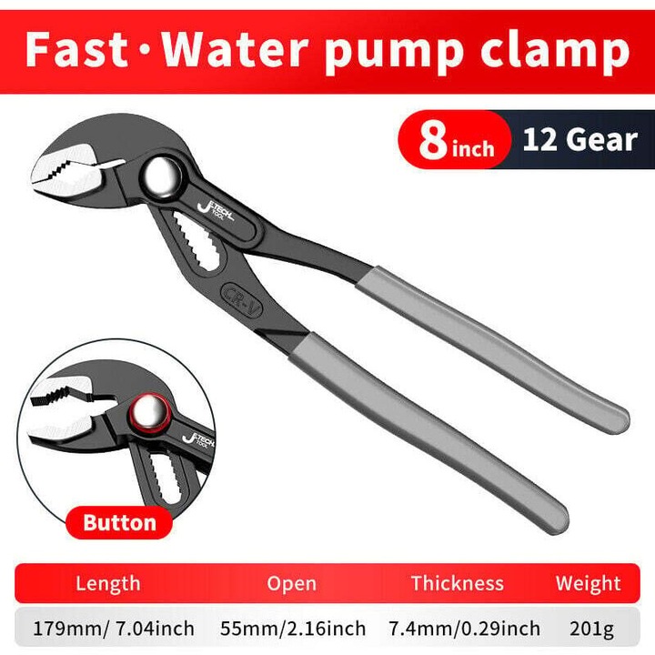 Vízpumpafogó 8 hüvelykes állítható ergonomikus robusztus