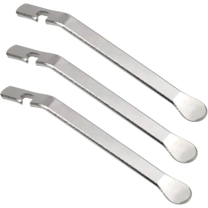 3 darab kerékpár gumiabroncs leszedő, rozsdamentes acél, 12x0.95x0.35cm, ezüst