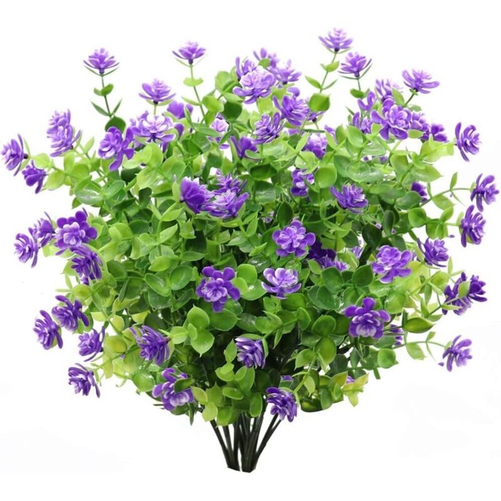 4 db-os mű eukaliptusz csokor szett, többszínű, 37cm, műanyag