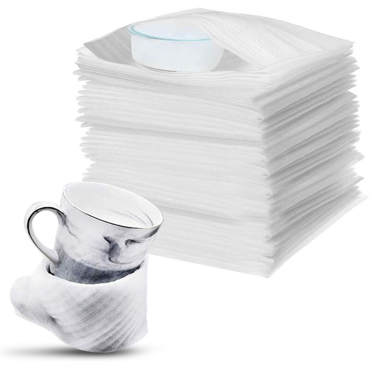 Set 50 foi spuma ambalare, 20x25cm, alb, usor, reutilizabil
