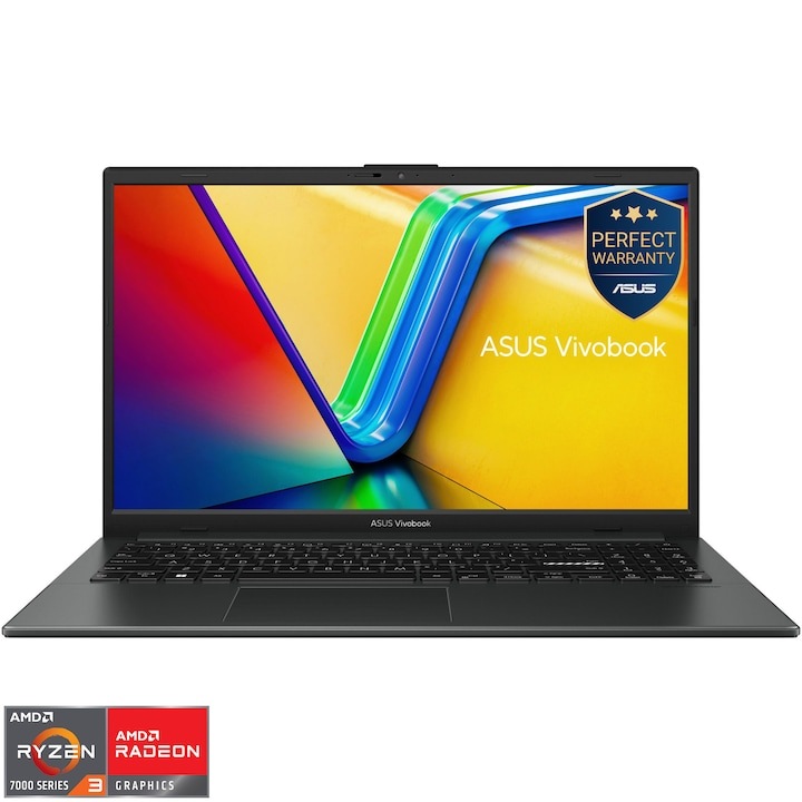 Laptop ASUS Vivobook 15 E1504FA cu procesor AMD Ryzen™ 3 7320U pana la 4.1 GHz, 15.6'', Full HD, IPS, 8 GB LPDDR5, 256 GB SSD, AMD Radeon™ Graphics, Windows 11 HOME, Mixed Black