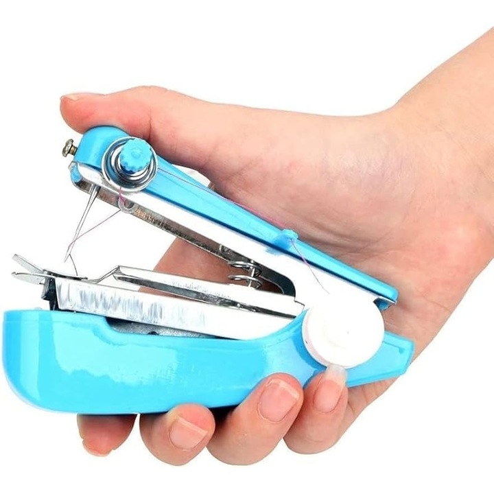 Mini hordozható kézi varrógép 20cm, kompakt, könnyű, különböző anyagokhoz