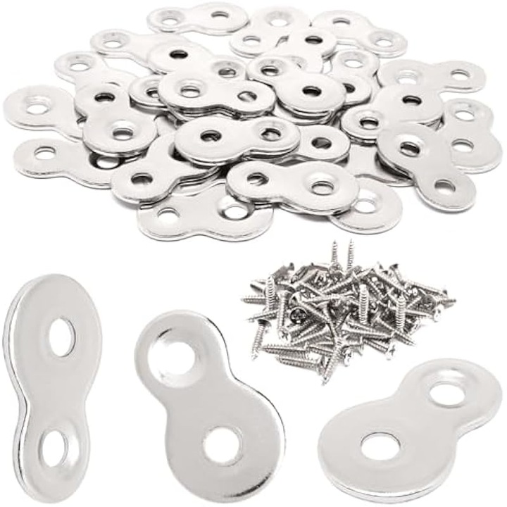 32 db fém bútorcsatlakozó készlet, 8-as típus, ezüst, 33.4x19.9mm