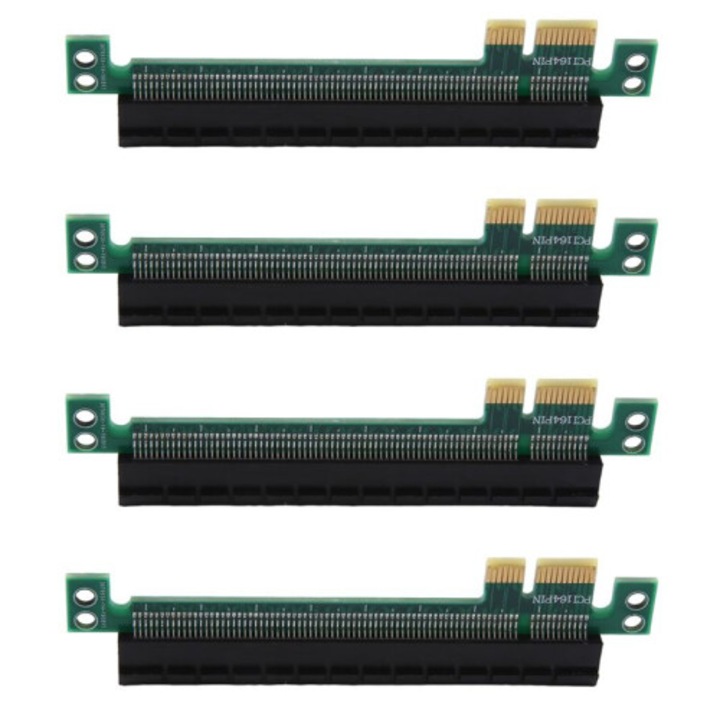 Адаптер PCI-E 1X към 16X, комплект 4 бр., черен
