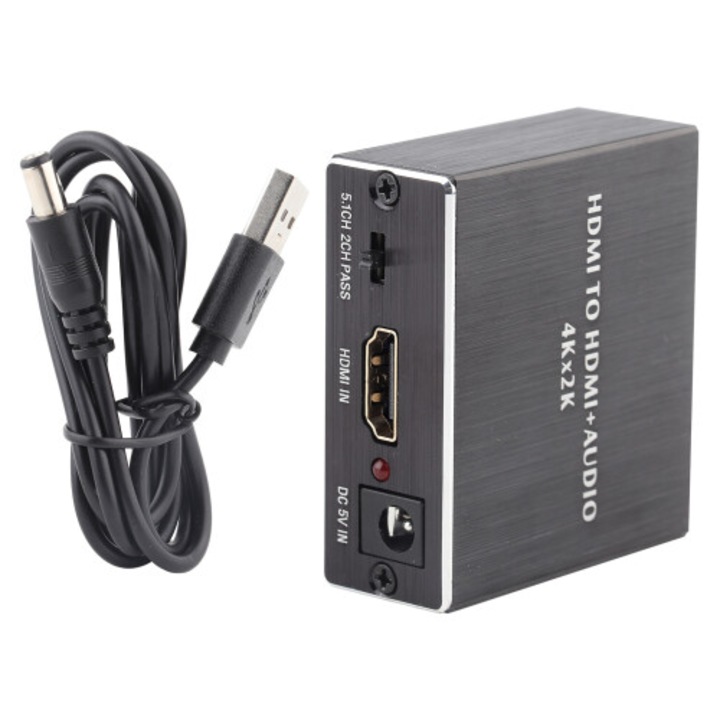 HDMI 4K audio extraktor, digitális konverter, optikai és 3.5mm sztereó kimenet, Dolby Digital kompatibilis
