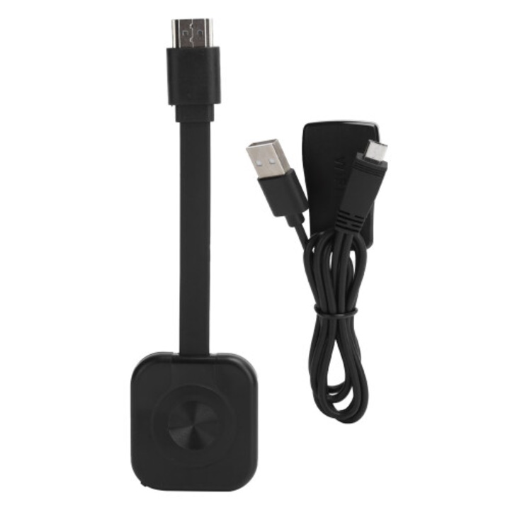 Vezeték nélküli HDMI adapter Wi-Fi modullal, stabil, fekete