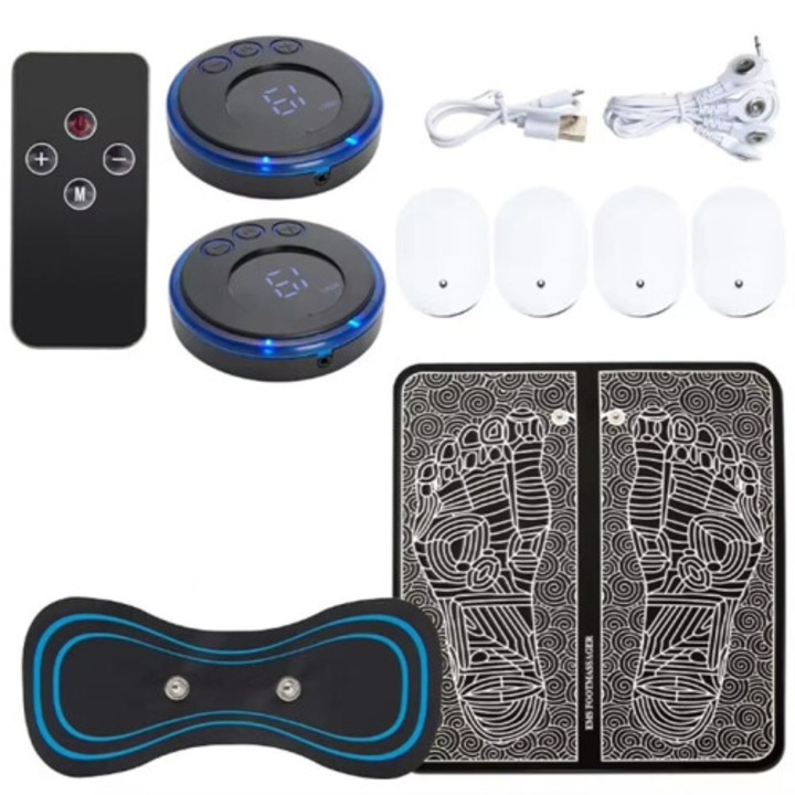 Elektromos lábmasszírozó készülék, masszázsszőnyeg, elektrostimulátor, USB