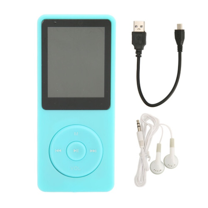 MP3 MP4 lejátszó többfunkciós Bluetooth FM rádió hangrögzítő e-könyv kék 16GB