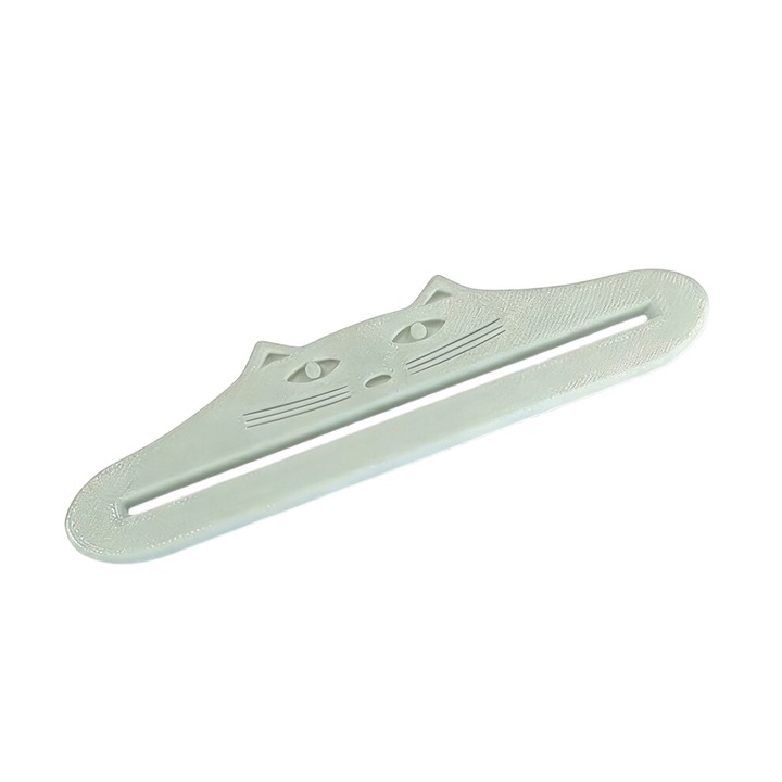 Dispozitiv portabil pentru stoarcerea hranei pisicilor, alb, plastic, compact