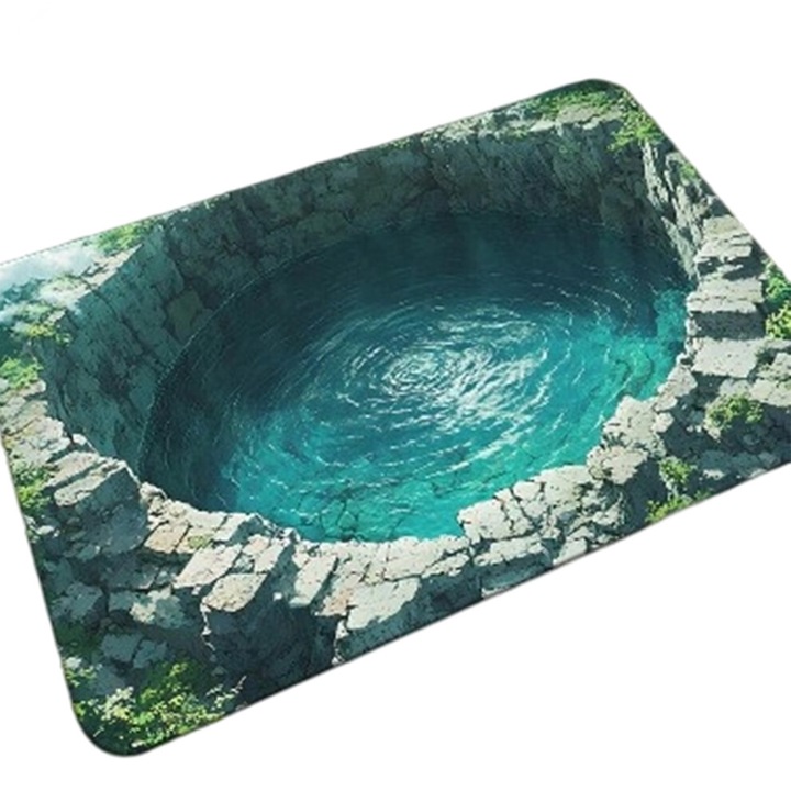 3D bejárati szőnyeg, diatomföld, csúszásgátló, 40x60cm, többszínű