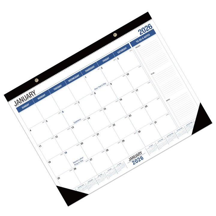 Calendar de perete 2026-2027, planificator lunar, color, 55x43cm