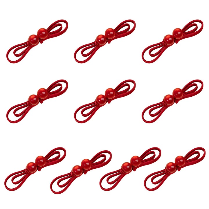 Set 10 nasturi satinati pentru rochii traditionale, multicolor, 7x1.5cm