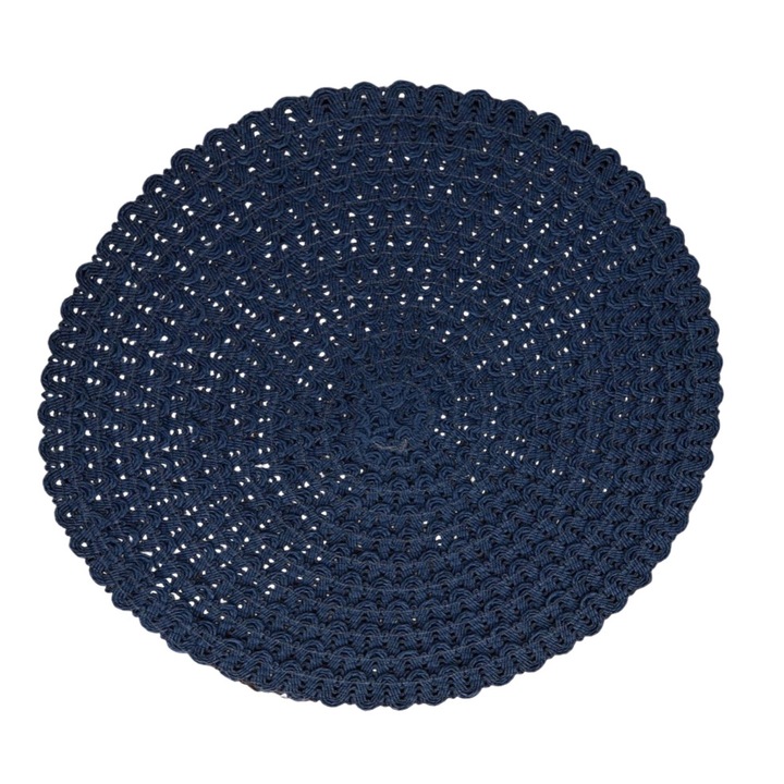 Suport farfurie rotund, hartie, albastru inchis, 38cm