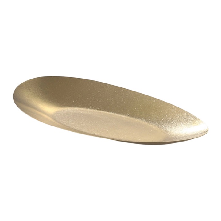Tava servire inox 304 vintage auriu 30x14.5cm neregulata
