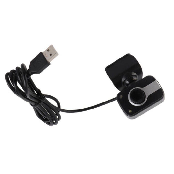 USB webkamera 360 fokos mikrofonnal, éjjellátó, 0.3MP