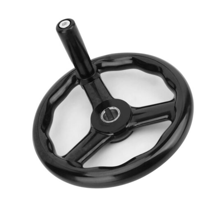 Kézi kerék eszterga 3 küllős fekete bakelit 200x18mm